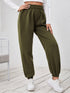 Elastic High Waist Solid Sweatpants Joggers
