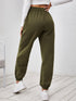 Elastic High Waist Solid Sweatpants Joggers