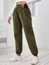 Elastic High Waist Solid Sweatpants Joggers