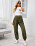 Elastic High Waist Solid Sweatpants Joggers
