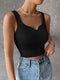 Notched Detail Crop Tank Knit Top
