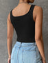 Notched Detail Crop Tank Knit Top