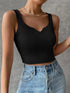 Notched Detail Crop Tank Knit Top