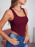 Ladies' Solid Color Asymmetrical Hem Tank Top