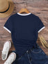 Contrast Binding Round Neck Tee Graphic Tees Women Tops