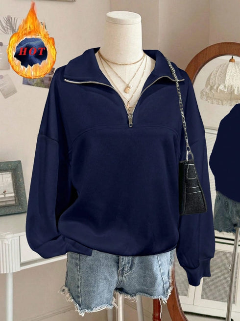 Collared Half-Zip Sweatshirt