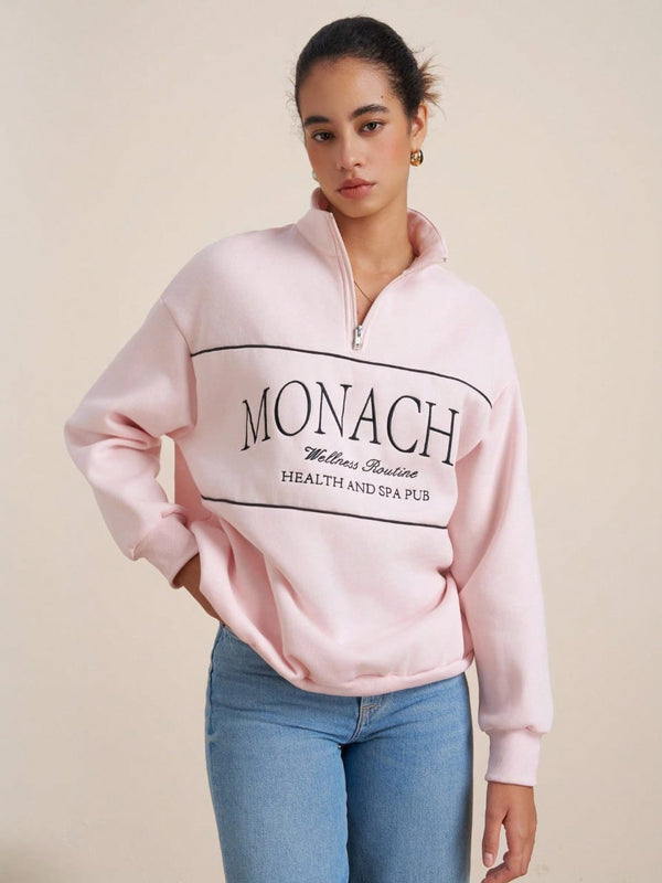 Mock Half-Zip Sweatshirt | Printed
