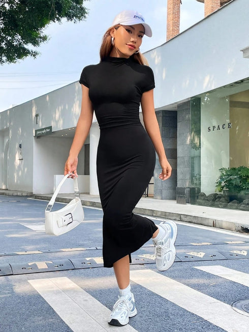 Mock-Neck Dress
