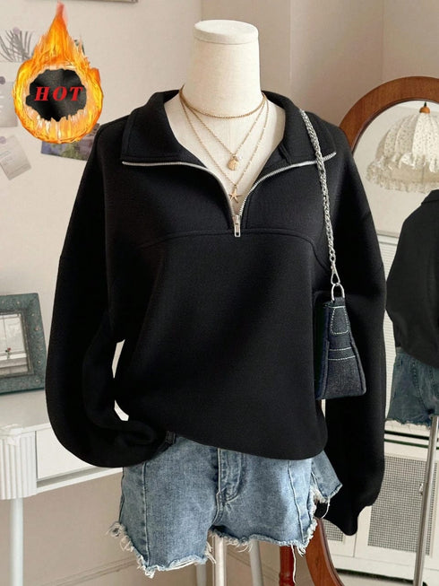 Collared Half-Zip Sweatshirt