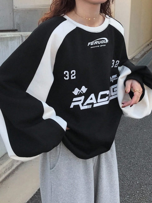 Contrast Two Tone Sweatshirt | Printed