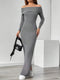 Off-shoulder Fold-over Dress