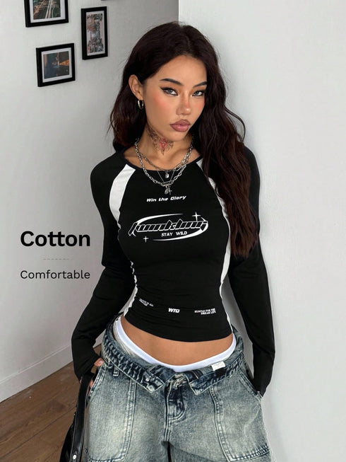 Contrast Winlwing Tee | Cotton