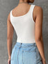 Notched Detail Crop Tank Knit Top