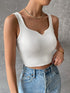 Notched Detail Crop Tank Knit Top
