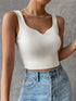 Notched Detail Crop Tank Knit Top