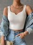 Notched Detail Crop Tank Knit Top