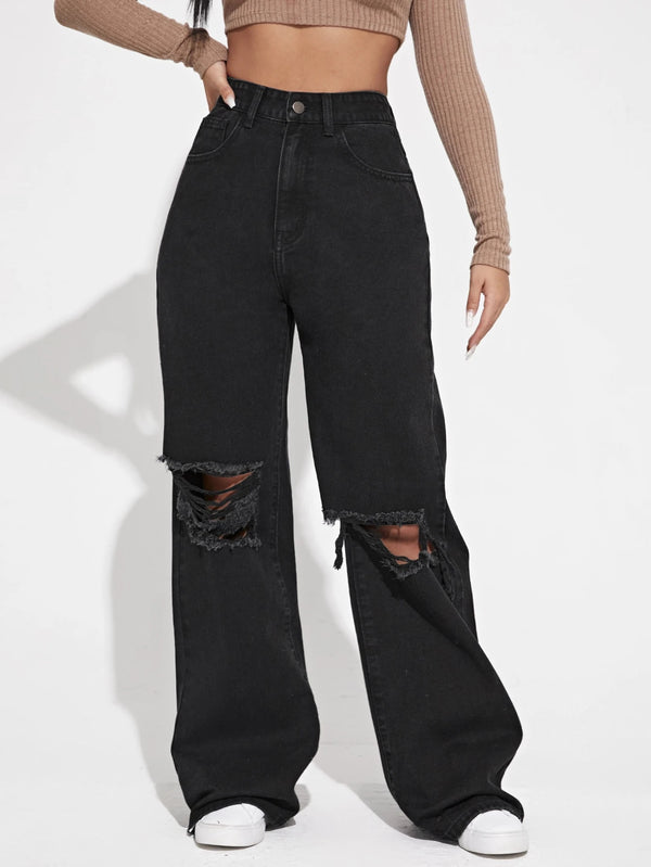Women's Distressed Denim Jeans