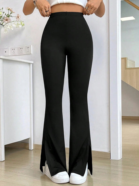 Women's Spider Web Print Flare Pants For Halloween