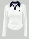 V-Neck White Polo | Full
