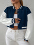 Contrast Bomber Cardigan | Cropped