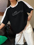 Contrast Round Neck Oversized Tee | Graphic Print