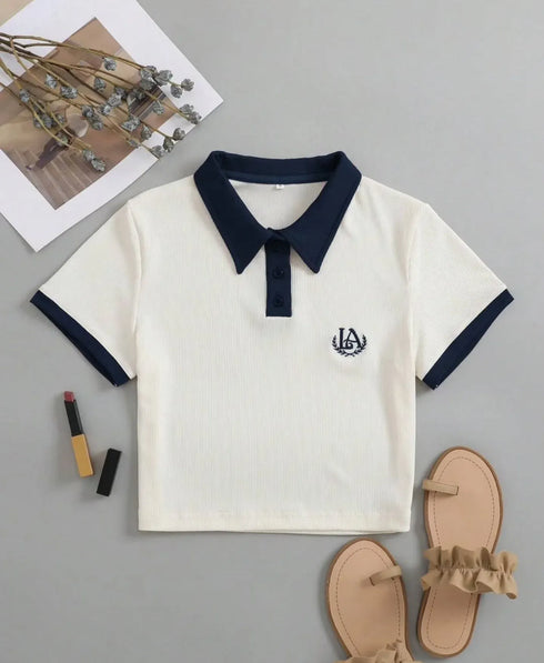 Polo Contrast Color | Graphic Printed