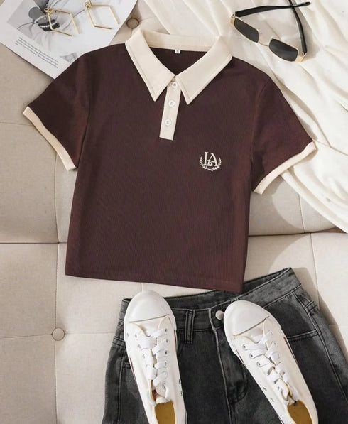 Polo Contrast Color | Graphic Printed