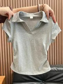 V-Polo Side Stretch | Ribbed