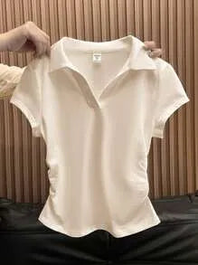 V-Polo Side Stretch | Ribbed