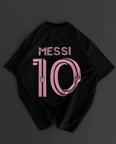 'Messi-10' Round Neck Oversized Tee | Graphic Print