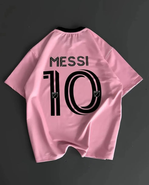 'Messi-10' Round Neck Oversized Tee | Graphic Print