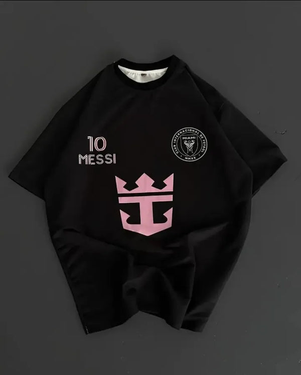 'Messi-10' Round Neck Oversized Tee | Graphic Print
