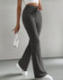 Wide Leg Trouser | Ribbed