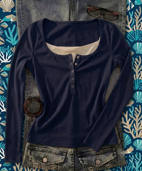 Lace Henley Top
