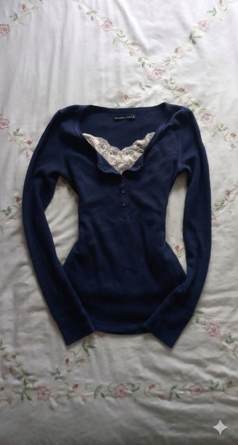 Lace Henley Top