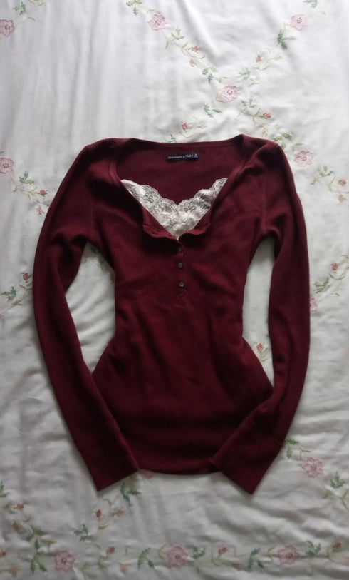 Lace Henley Top