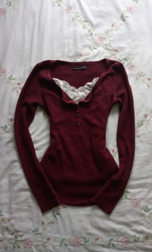 Lace Henley Top