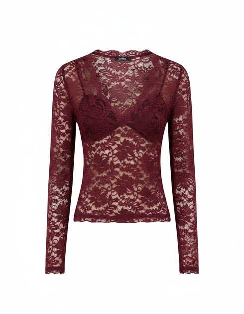 LACE V-NECK TOP