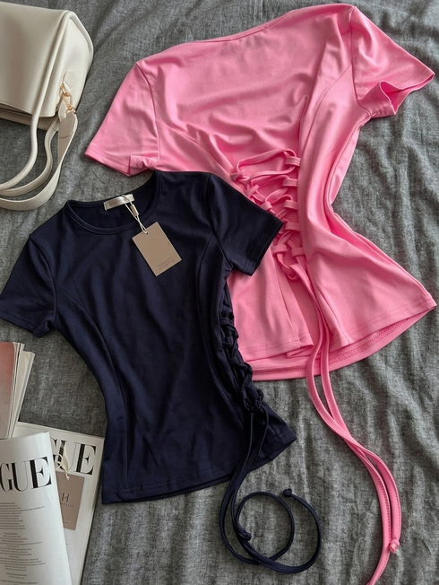 Round Neck Ruched Top