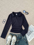 V-Polo Top | Cotton Fabric