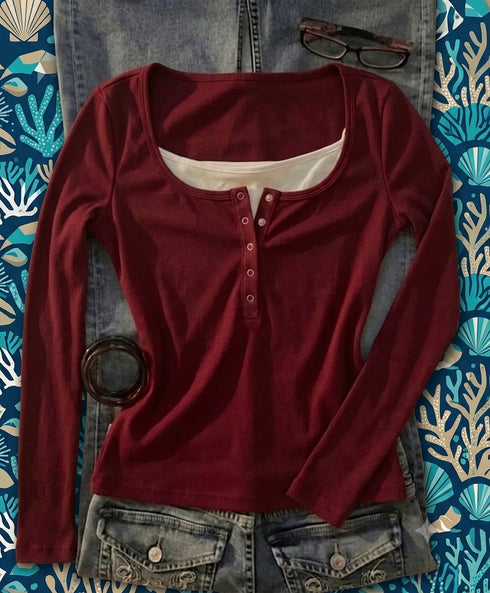 Lace Henley Top