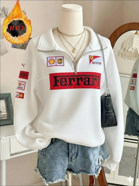 Ferrari Half-Zip Sweatshirt | Printed