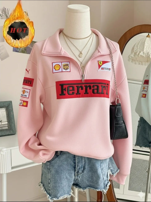 Ferrari Half-Zip Sweatshirt | Printed