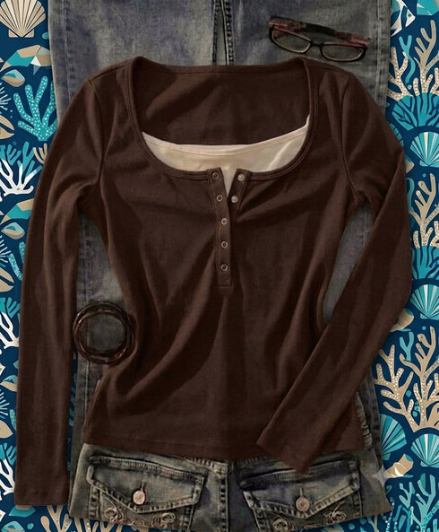 Lace Henley Top