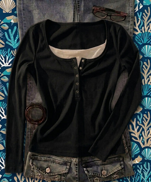 Lace Henley Top