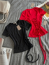 Round Neck Ruched Top