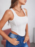 Ladies' Solid Color Asymmetrical Hem Tank Top